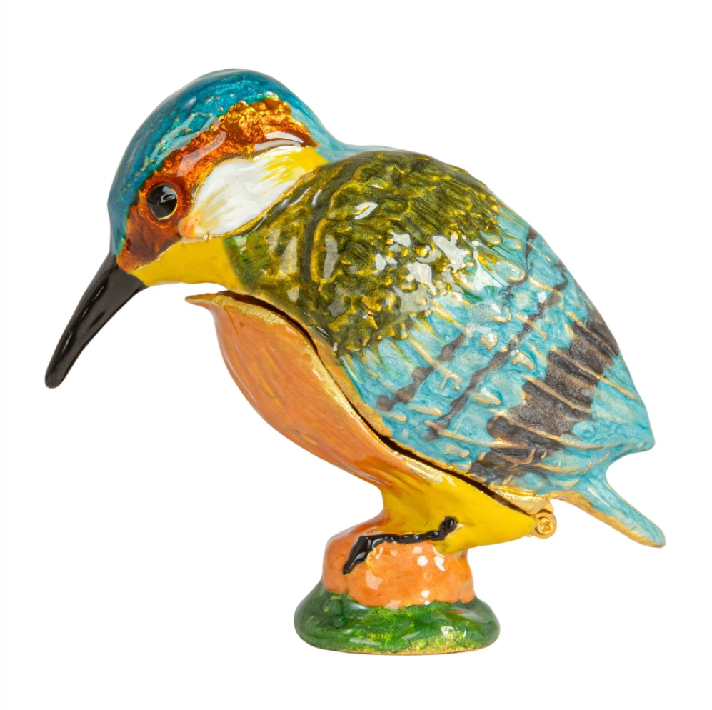 Enamel Kingfisher Trinket Box