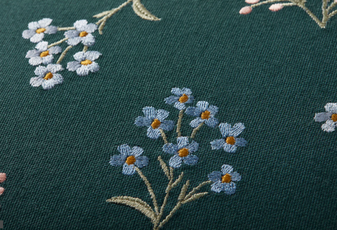 Petite Fleurs Embroidered Pillow 18" x 18"