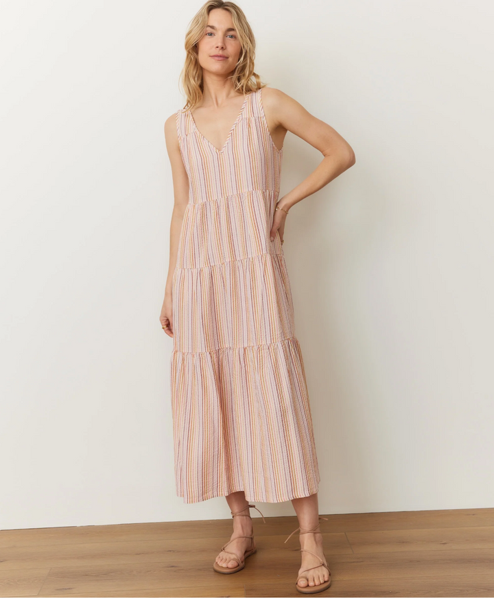 Corinne Maxi Dress in Sunset Stripe