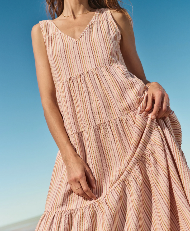 Corinne Maxi Dress in Sunset Stripe