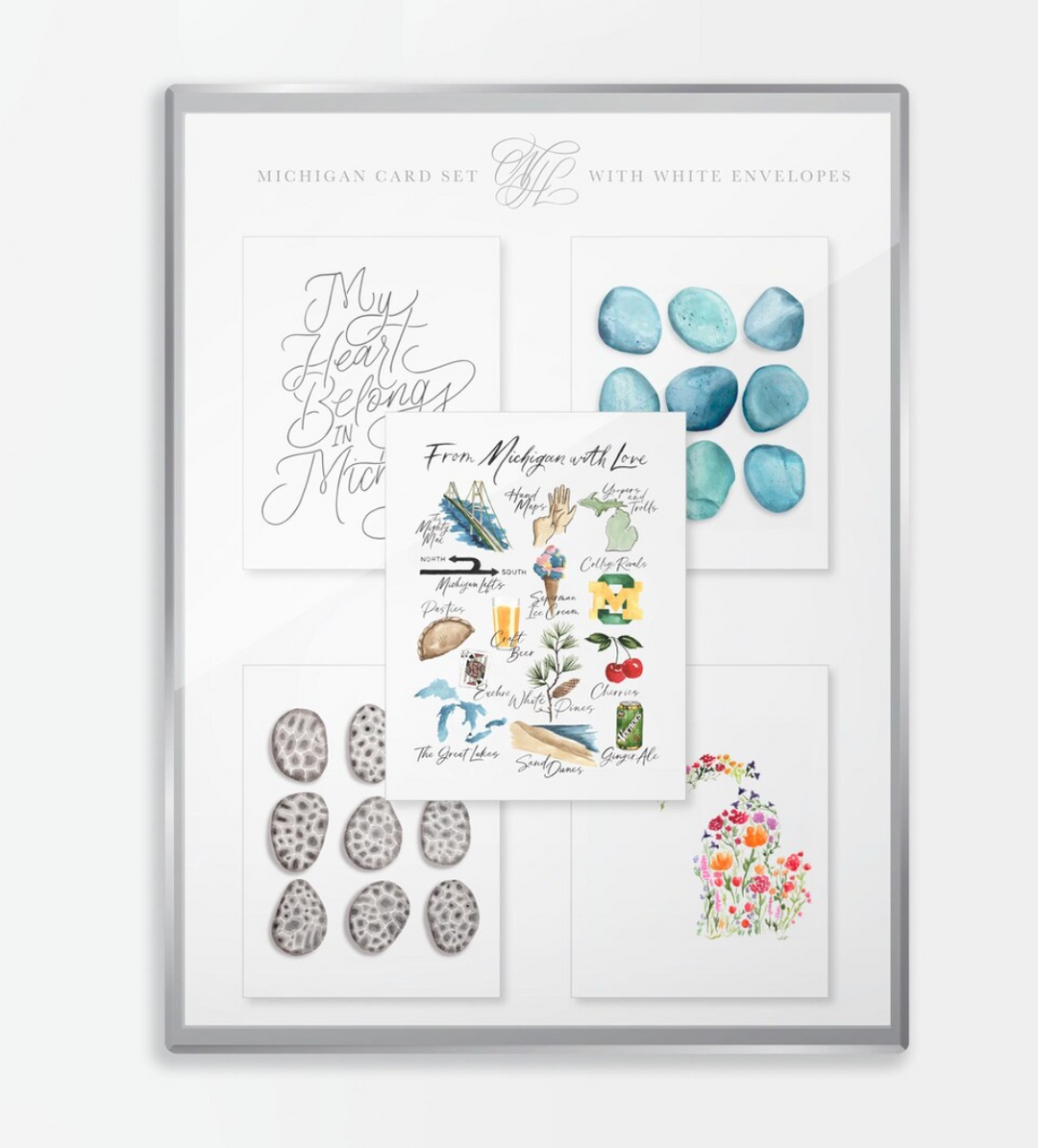 Michigan Love Greeting Card Set, local artist