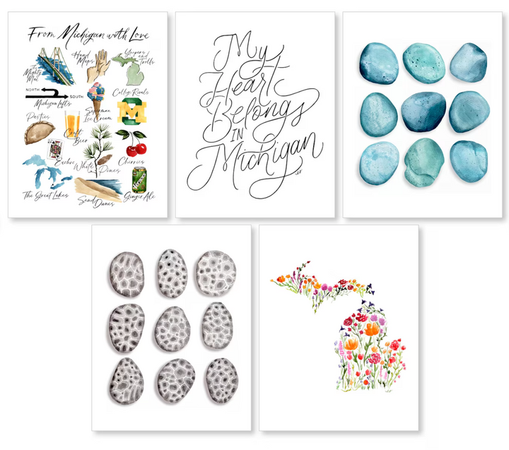 Michigan Love Greeting Card Set, local artist