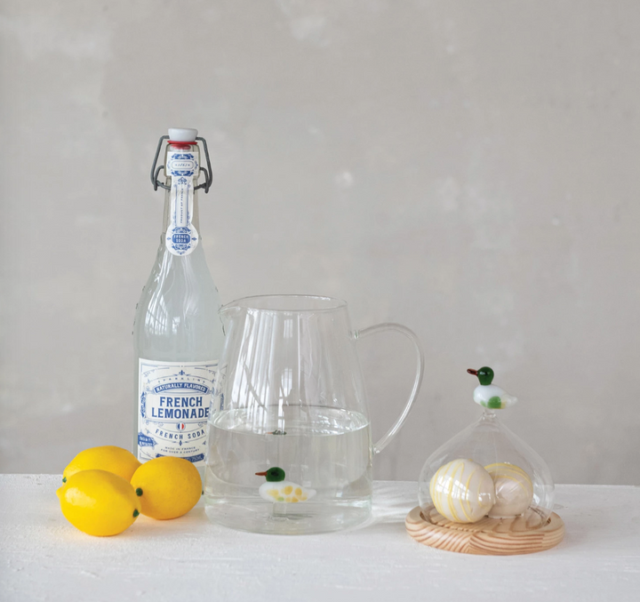 Hand-Blown Duck Glass Pitcher