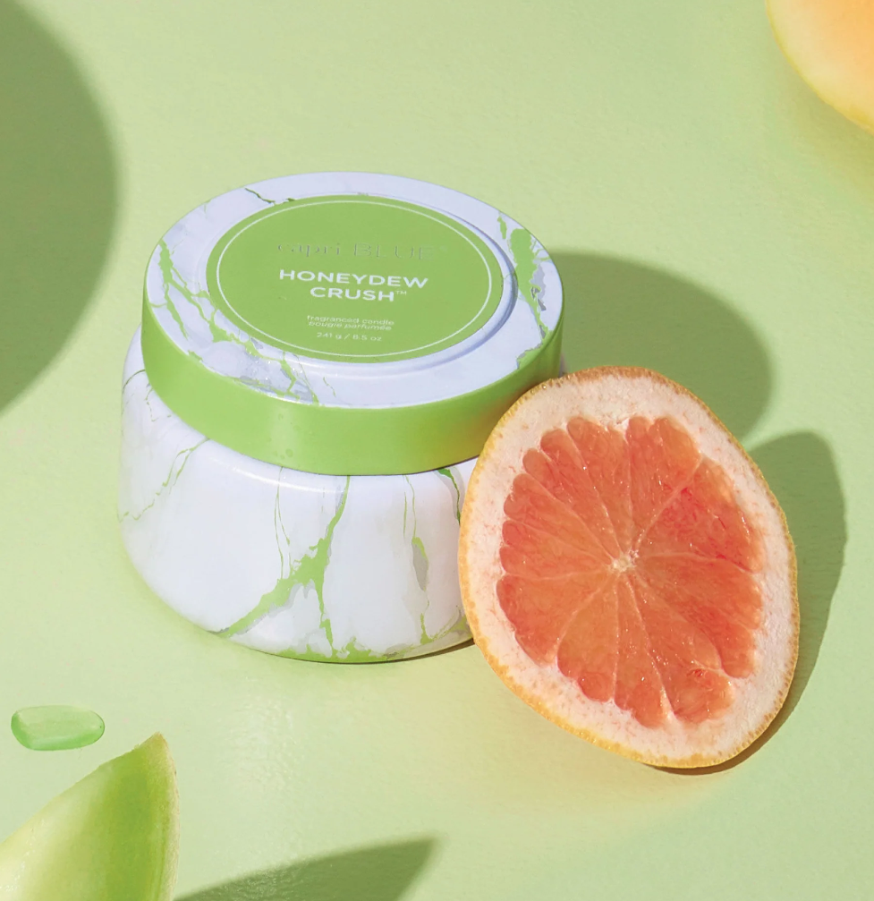 Capri Blue Honeydew Crush Modern Marble Printed Travel Tin Candle