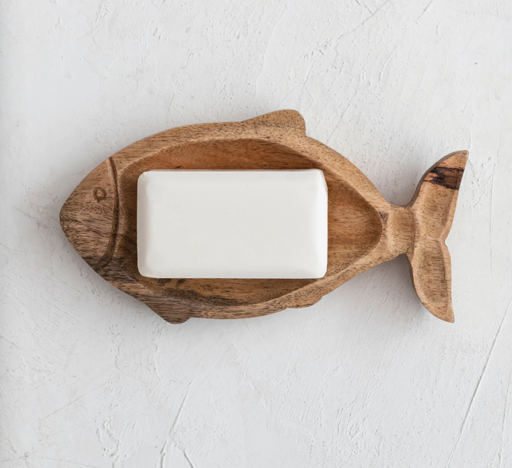 Hand-Carved Mango Wood Fish Shaped Dish