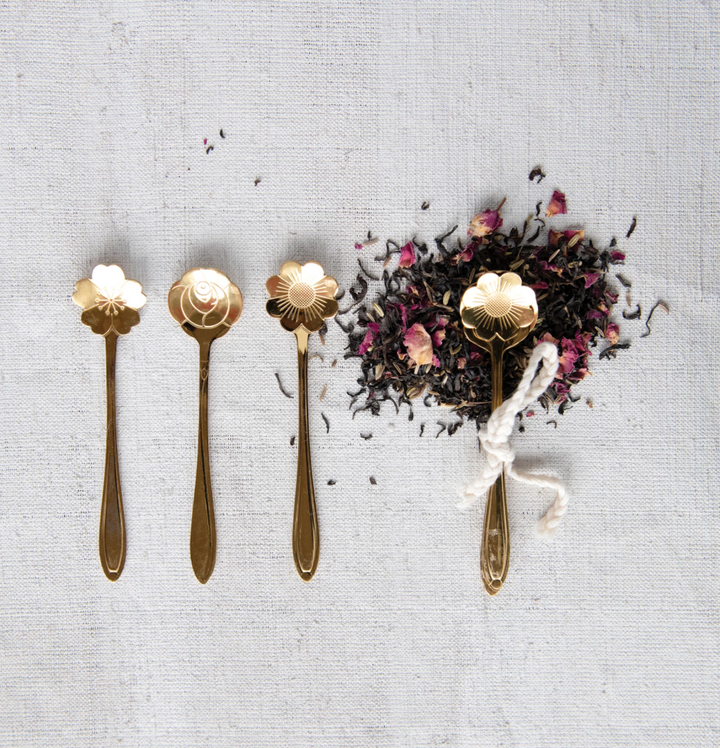 Stainless Steel Flower Shaped Spoons, Set of 3