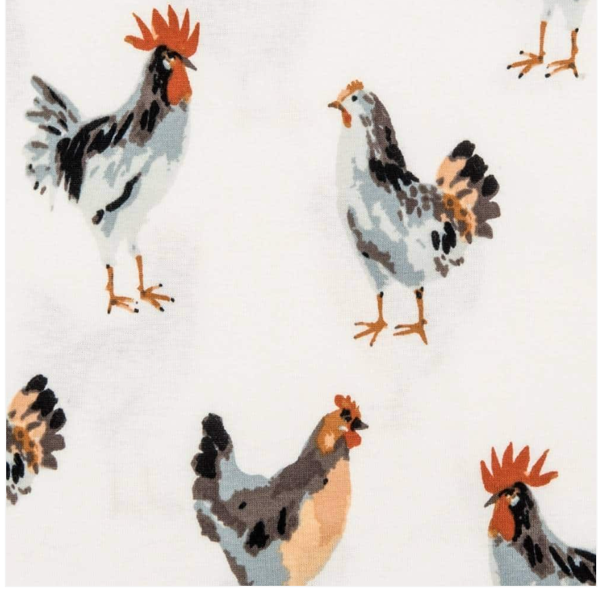 Chicken Zipper Footed Romper