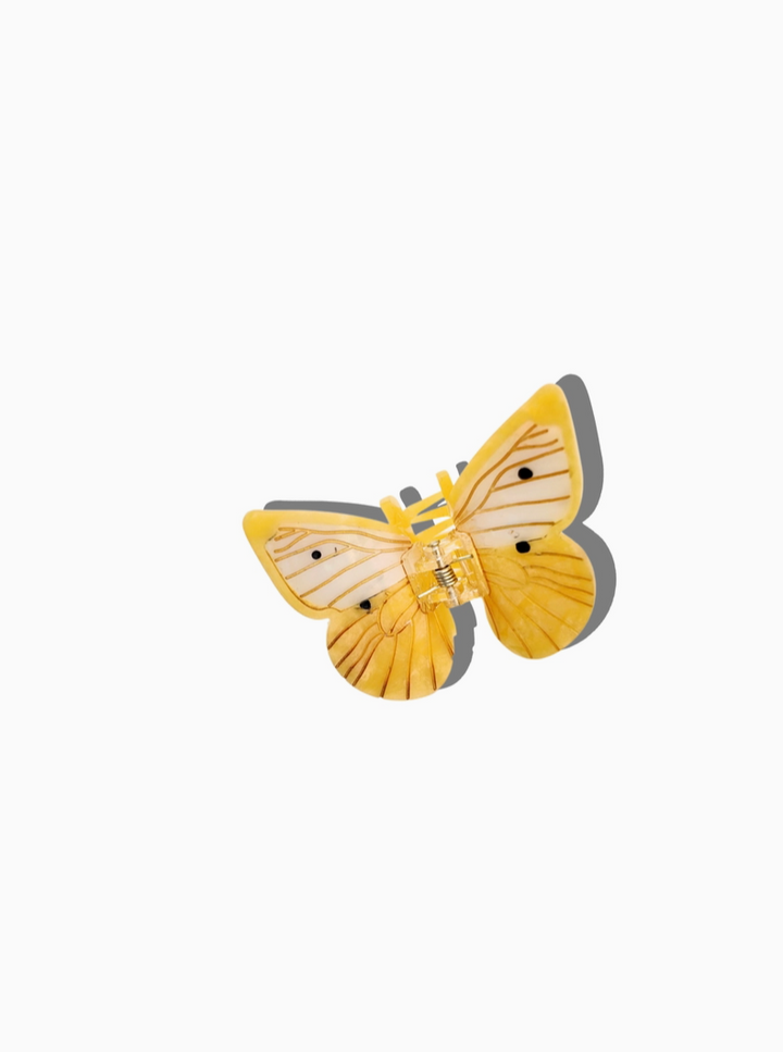 Yellow/White Cabbage Butterfly Claw Clip