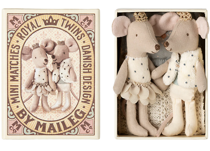 Royal Twins Mice in Matchbox