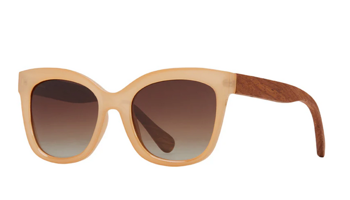 Nora Polarized Sunglasses in Walnut Wood