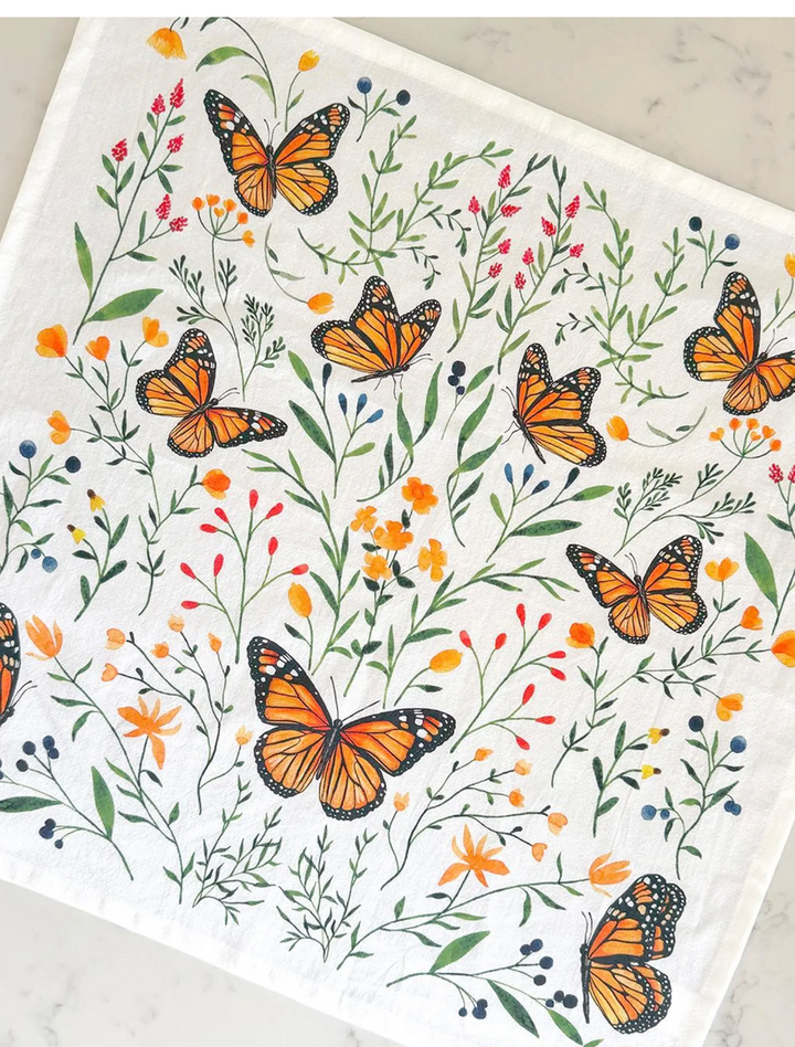 Monarch Butterfly Tea Towel, local artist