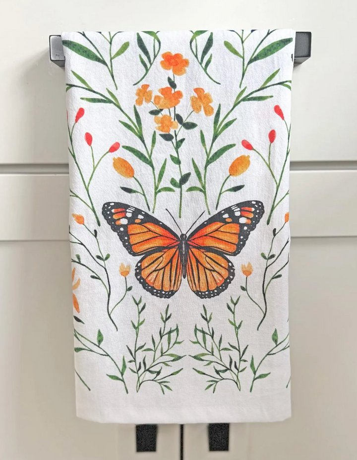 Monarch Butterfly Tea Towel, local artist