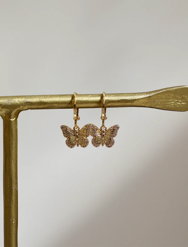 Butterfly Huggie Hoop Earrings