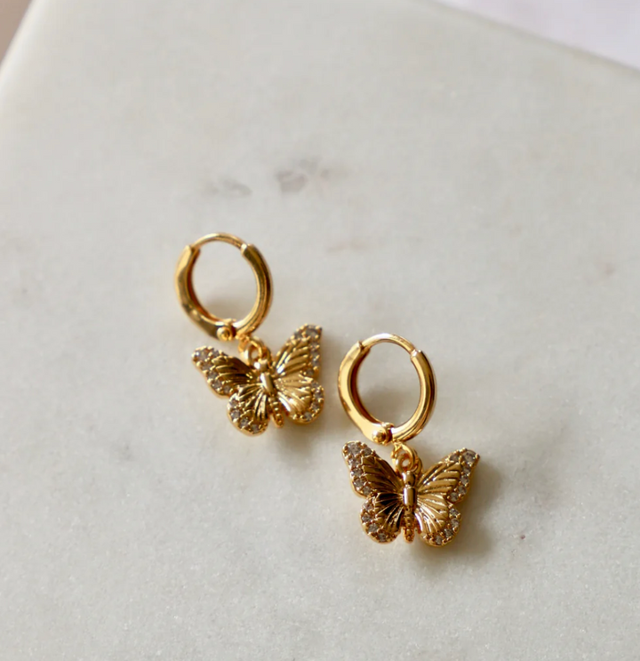Butterfly Huggie Hoop Earrings