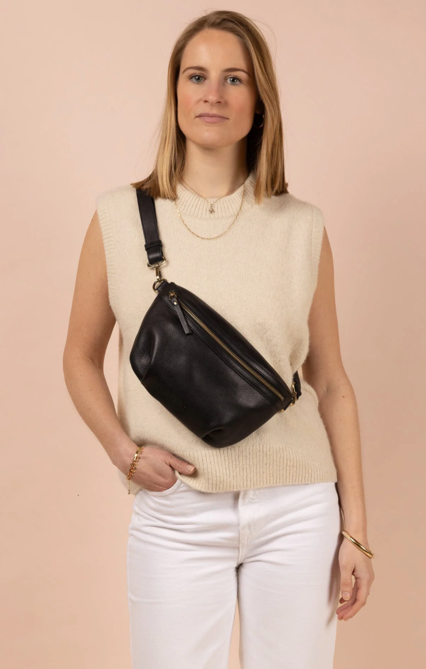 Milo Leather Bum Bag in Cognac or Black