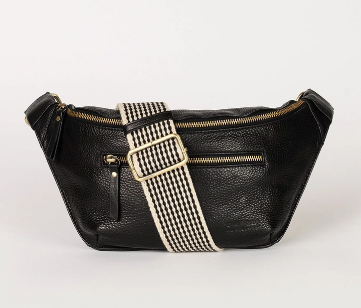 Drew Leather Bum Bag in Black or Cognac