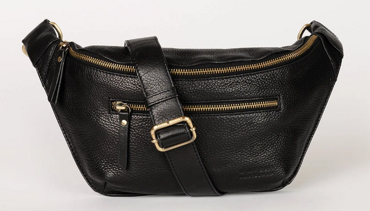 Drew Leather Bum Bag in Black or Cognac