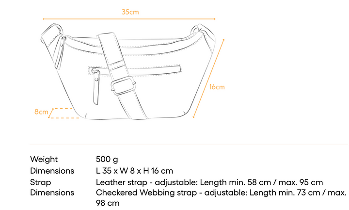 Drew Leather Bum Bag in Black or Cognac