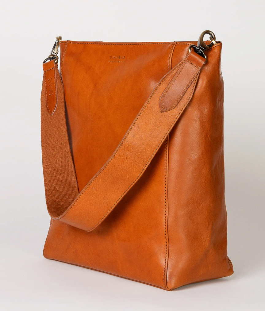 Sofia Leather Tote in Cognac or Black
