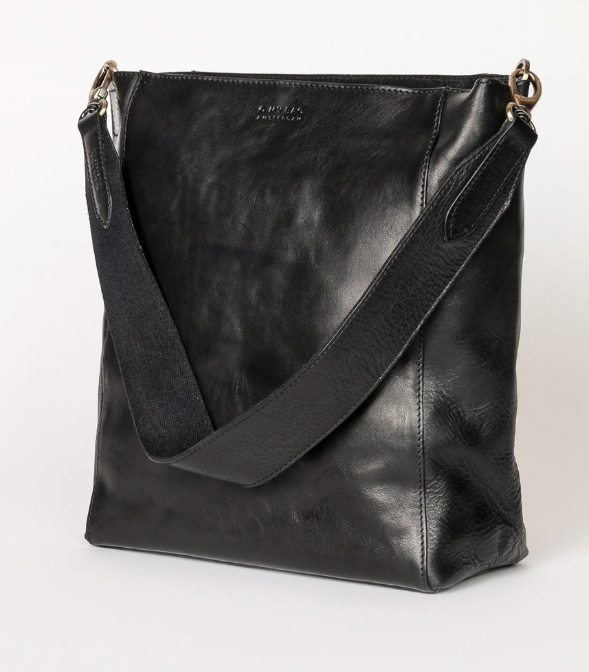 Sofia Leather Tote in Cognac or Black