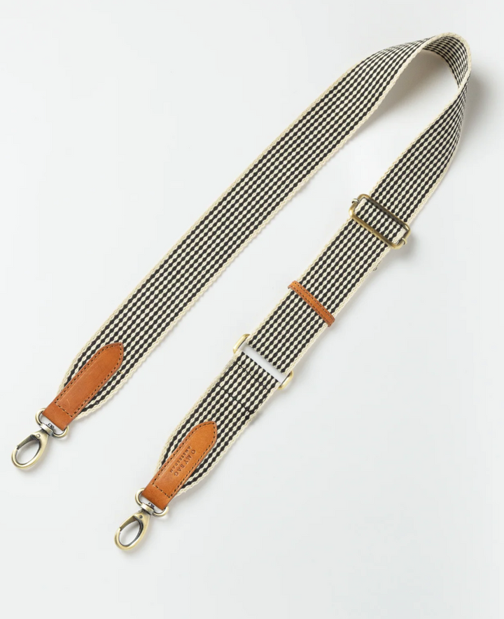 Checkered Webbing Strap in Cognac or Black