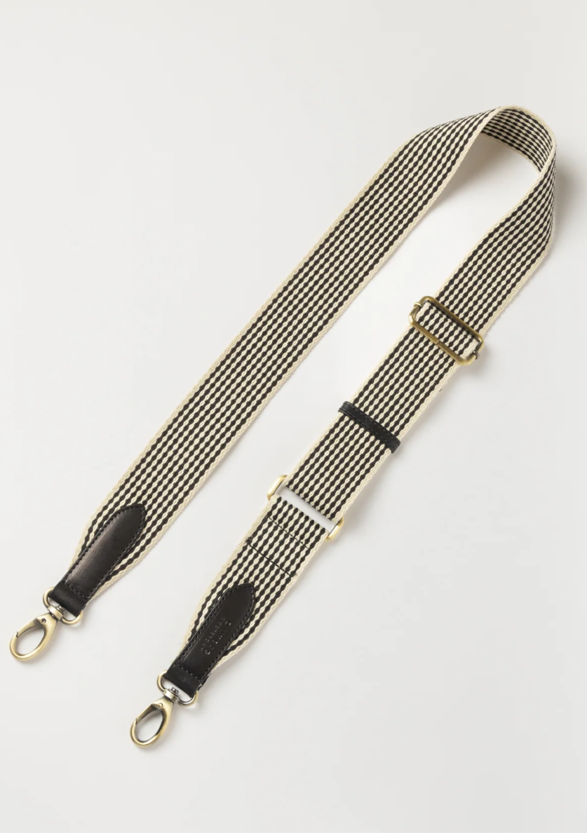 Checkered Webbing Strap in Cognac or Black