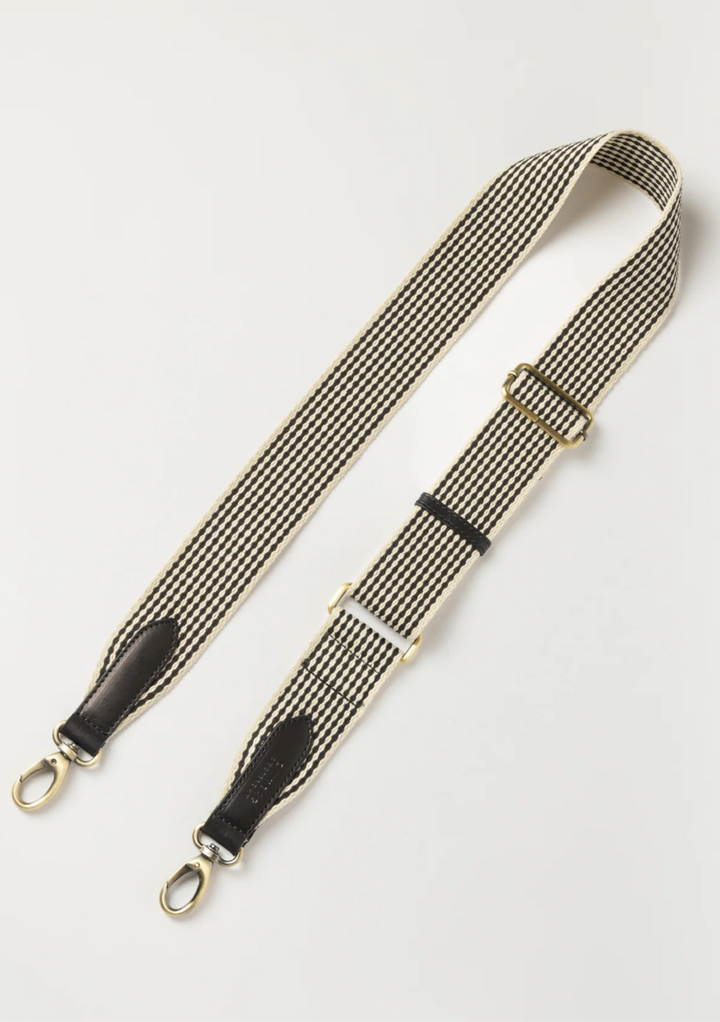 Checkered Webbing Strap in Cognac or Black
