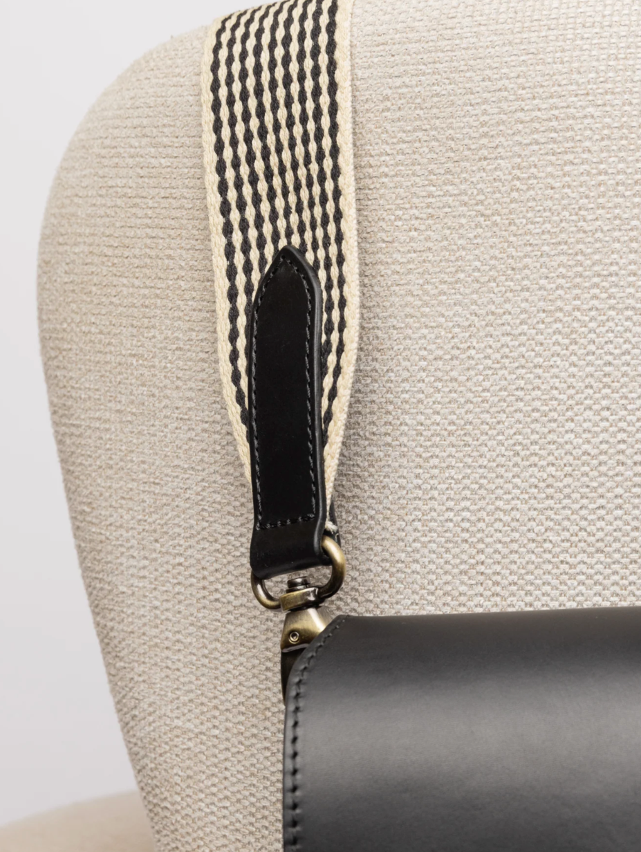 Checkered Webbing Strap in Cognac or Black