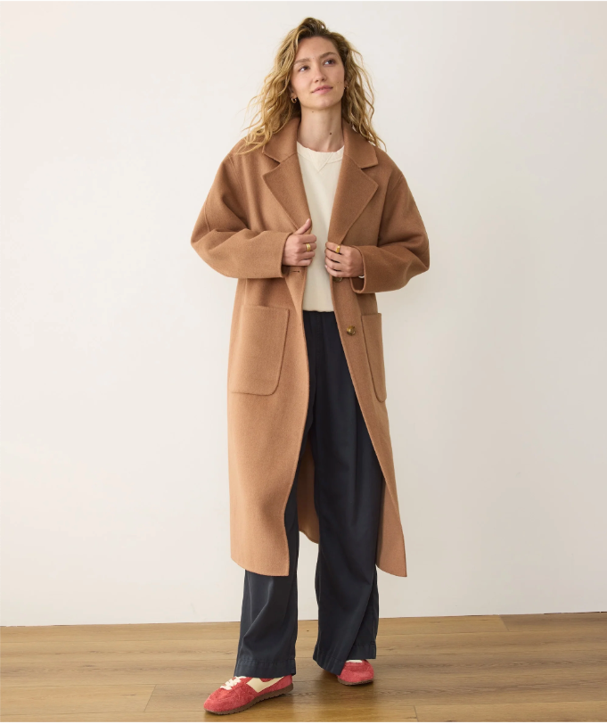 Colette Oversized Longline Coat in Camel