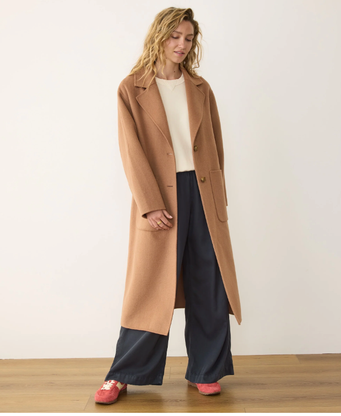 Colette Oversized Longline Coat in Camel