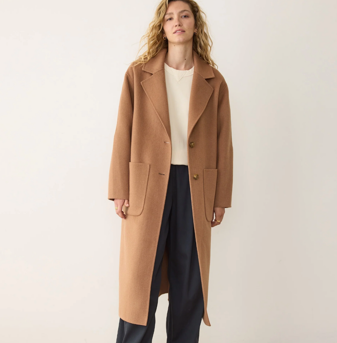 Colette Oversized Longline Coat in Camel