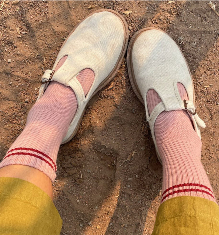 Boyfriend Socks in Vintage Pink