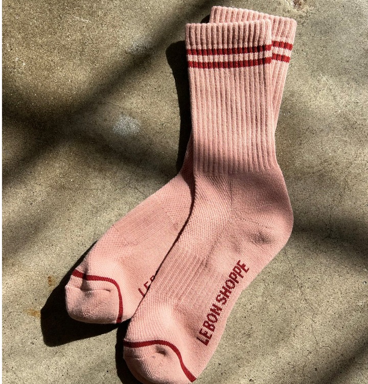 Boyfriend Socks in Vintage Pink