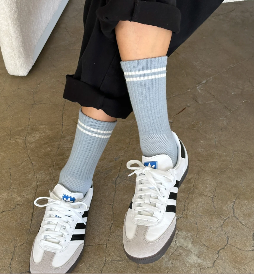 Boyfriend Socks in Blue Grey