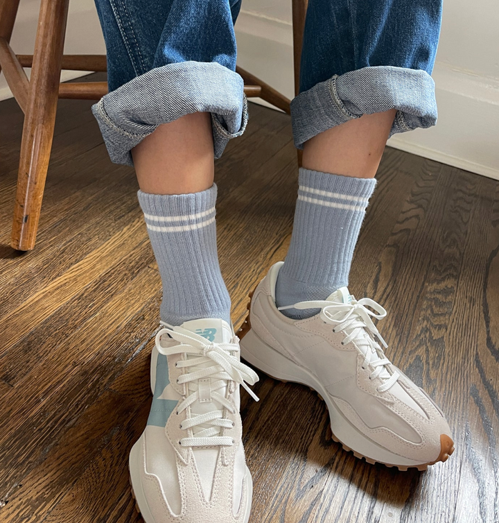 Boyfriend Socks in Blue Grey