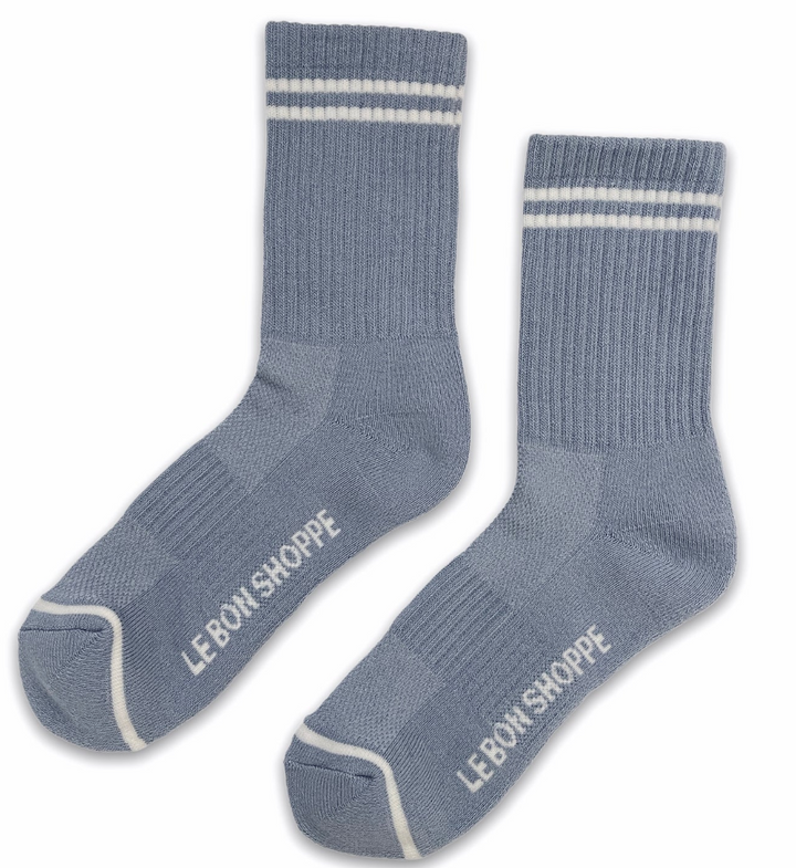 Boyfriend Socks in Blue Grey