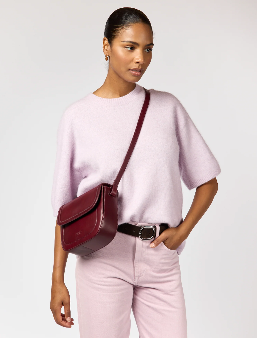 Nina Classic Leather in Dark Cherry or Cognac