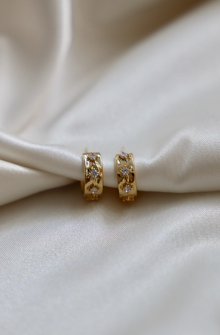 CZ Star Thick Hoops
