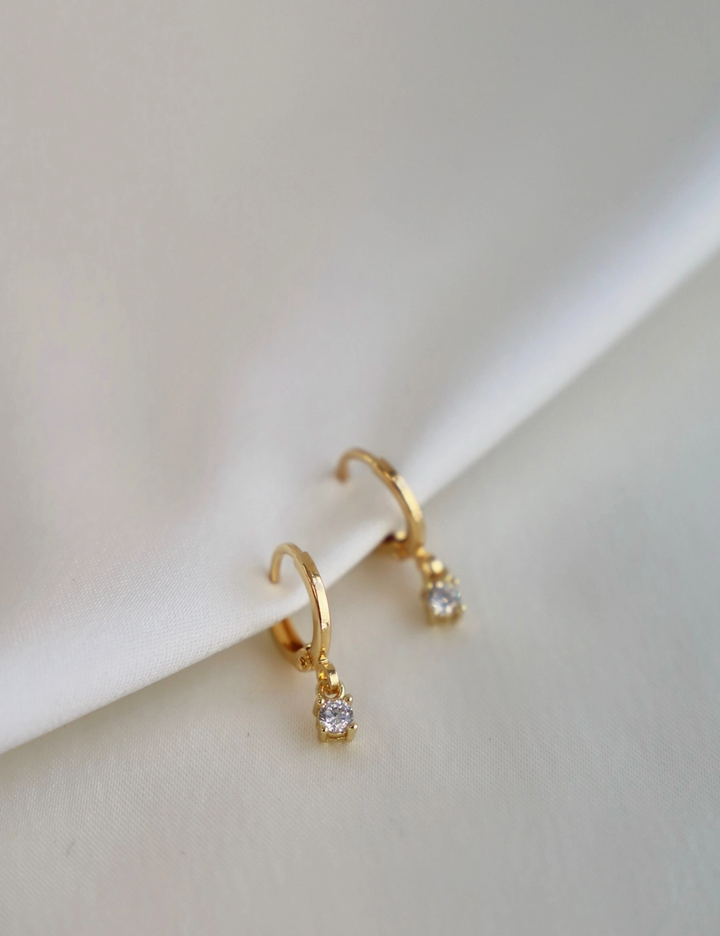 Miniature CZ Drop Earrings