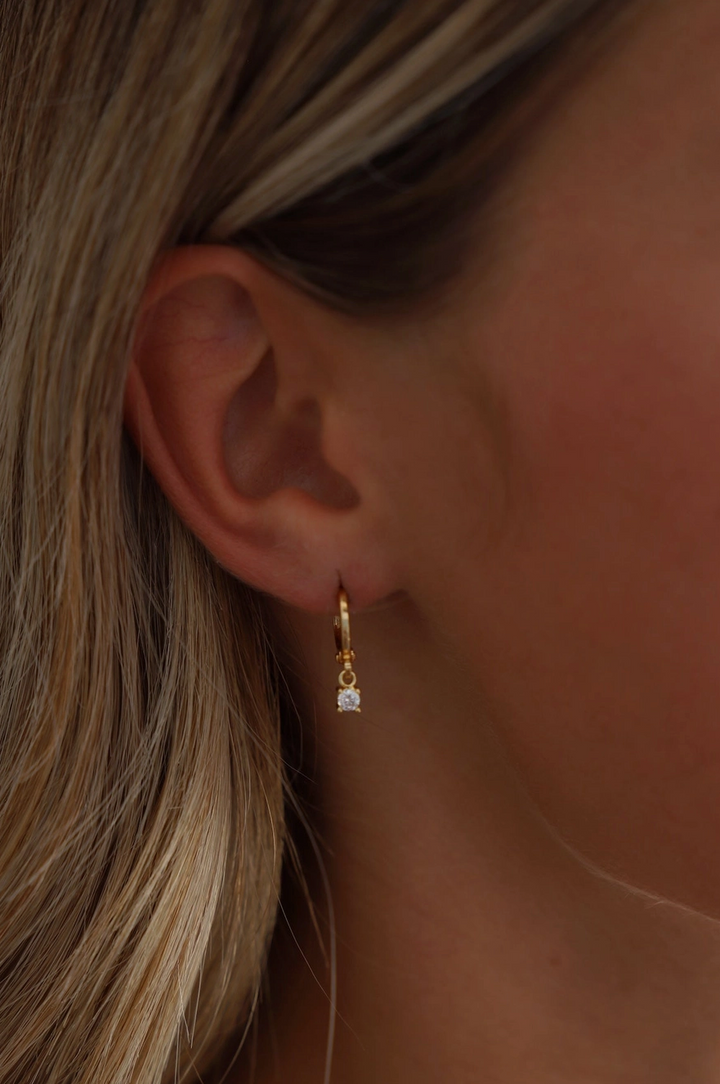 Miniature CZ Drop Earrings
