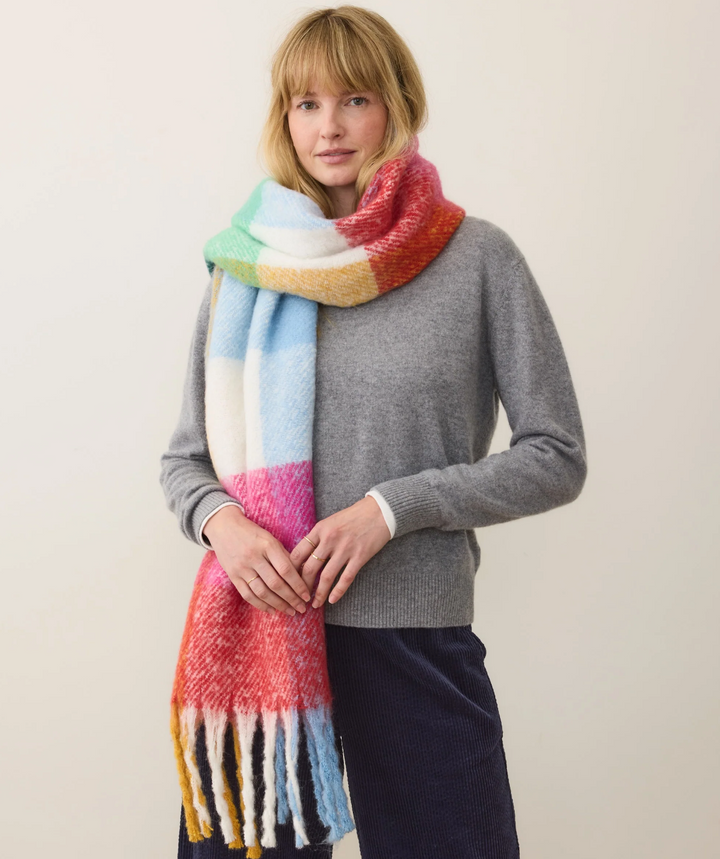 Brushed Scarf in Multi Plaid
