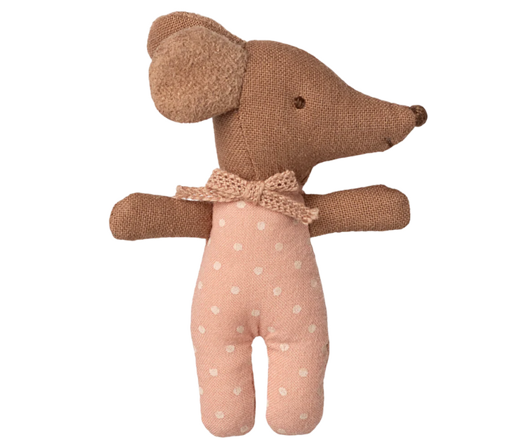 Sleepy Wakey Baby Mouse in Matchbox - Rose