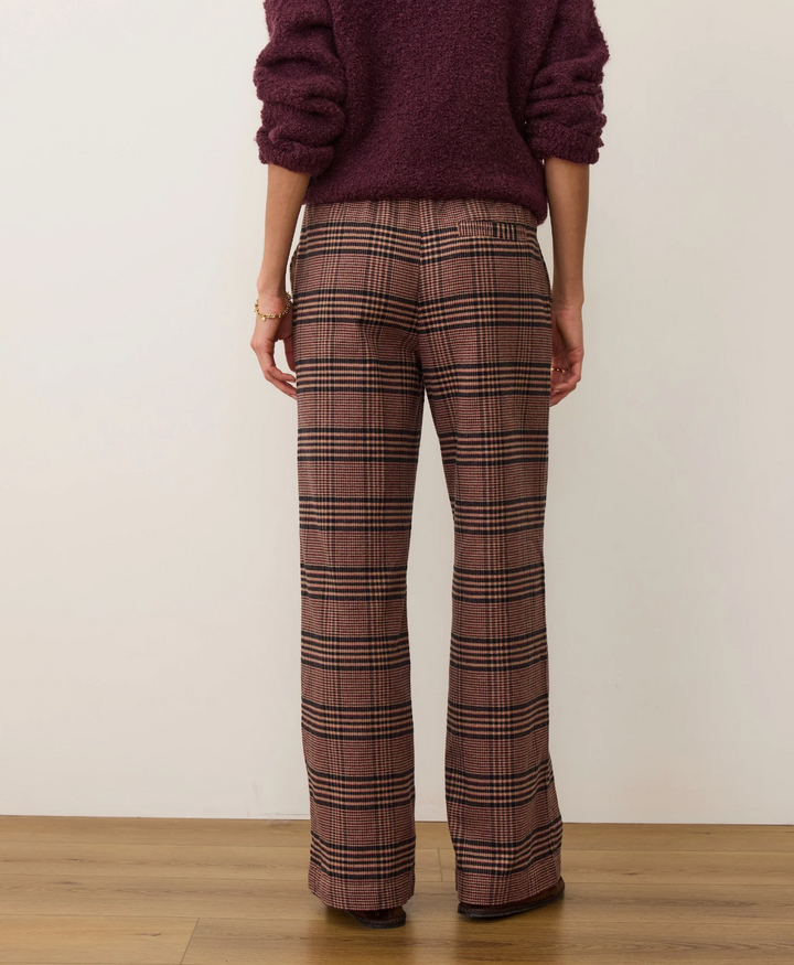 Allison Moleskin Trouser in Warm Plaid