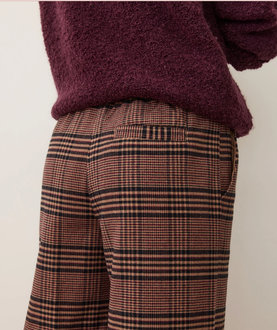Allison Moleskin Trouser in Warm Plaid