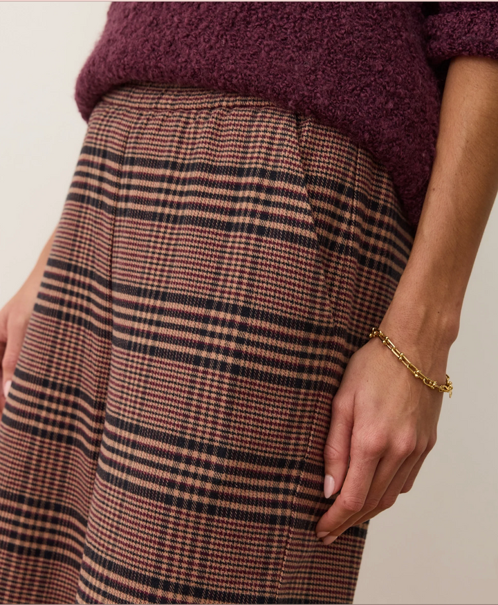 Allison Moleskin Trouser in Warm Plaid