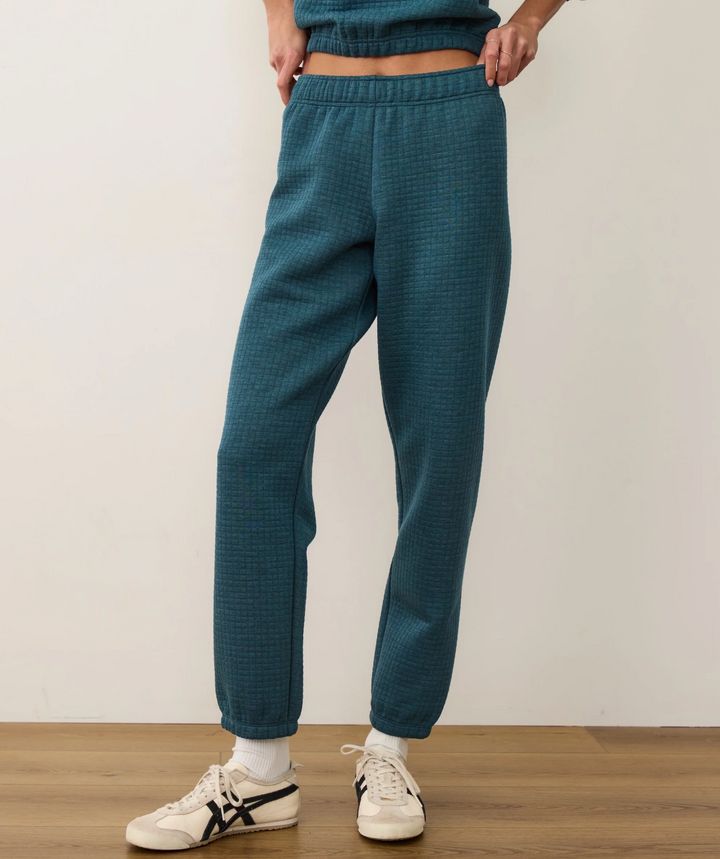 Corbet Quilted Jogger in Dark Teal