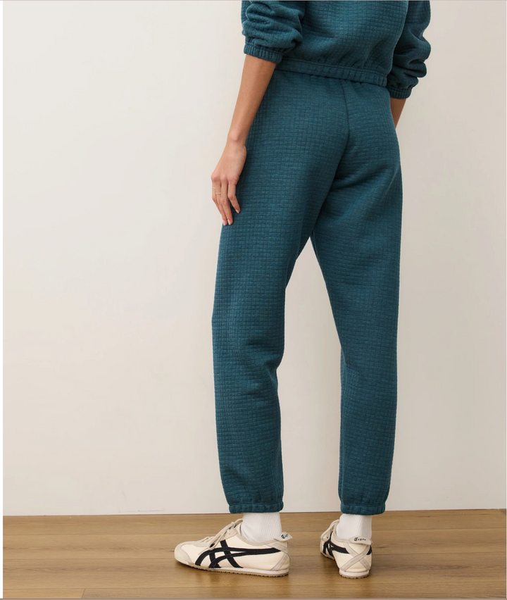 Corbet Quilted Jogger in Dark Teal