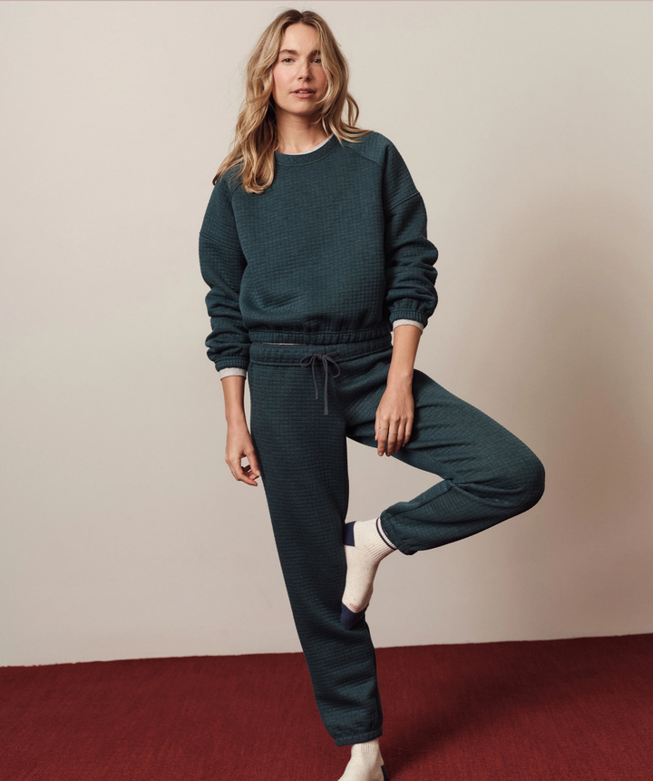 Corbet Quilted Jogger in Dark Teal