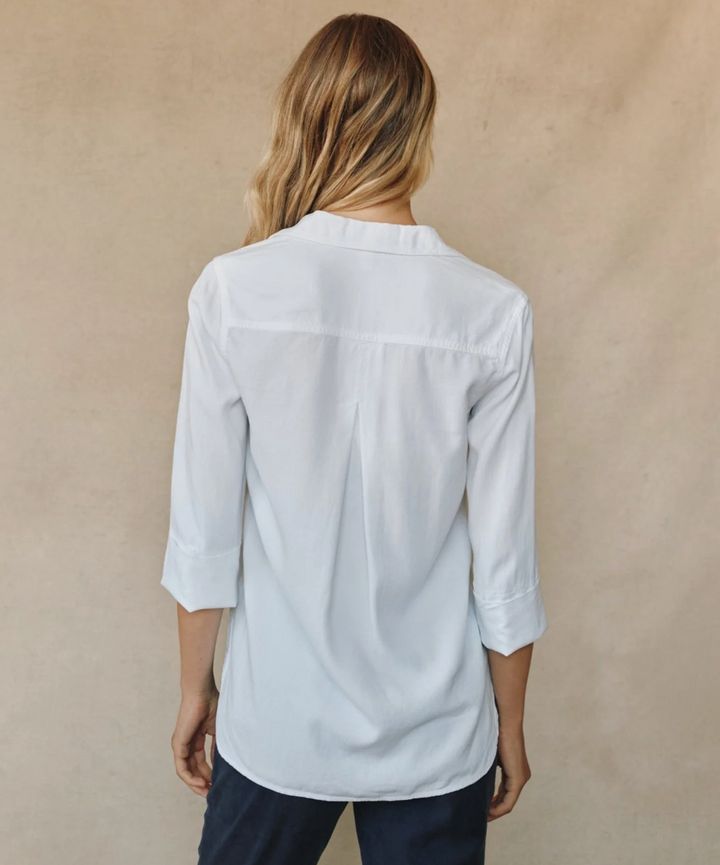Shirt Tail Button Down in White