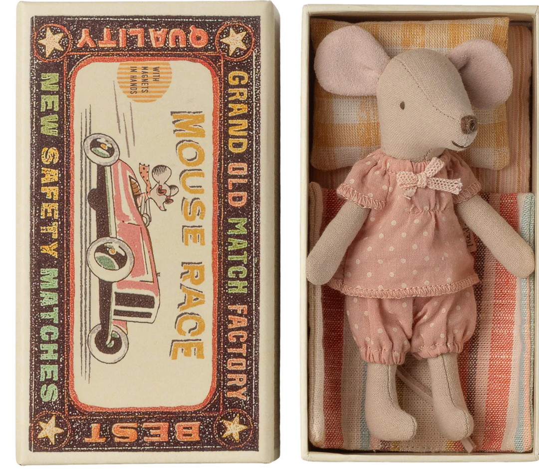 Big Sister Mouse in Matchbox, Polka Dot Pyjamas